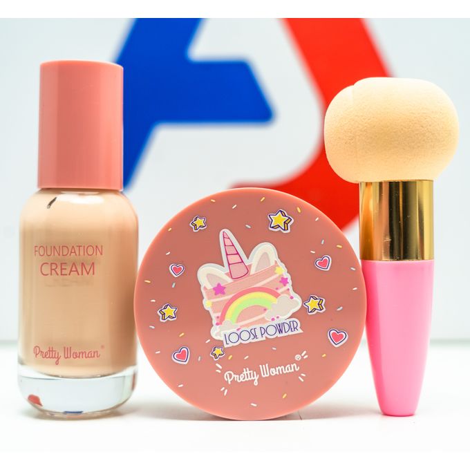 كريم اساس+لوز بودر+سفنجه بريتى وومن