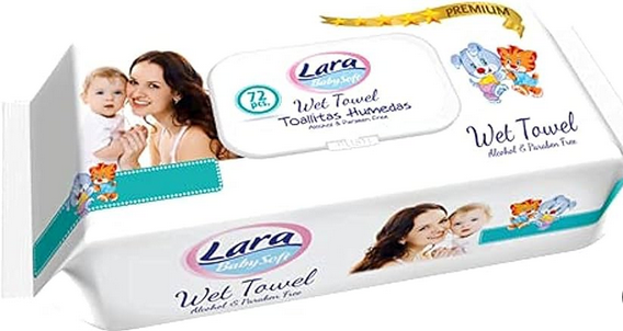 لارا مناديل مبلله 72ق (ازرق)