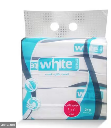 وايت مناديل عرض 5*210